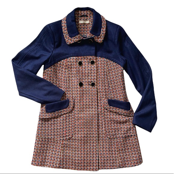 Anthropologie Hazel Jackets \u0026 Coats | Anthropologie Hazel Wool Blend Double Breast Coat | Color: Blue/Red | Size: S | Ckhilt's Closet